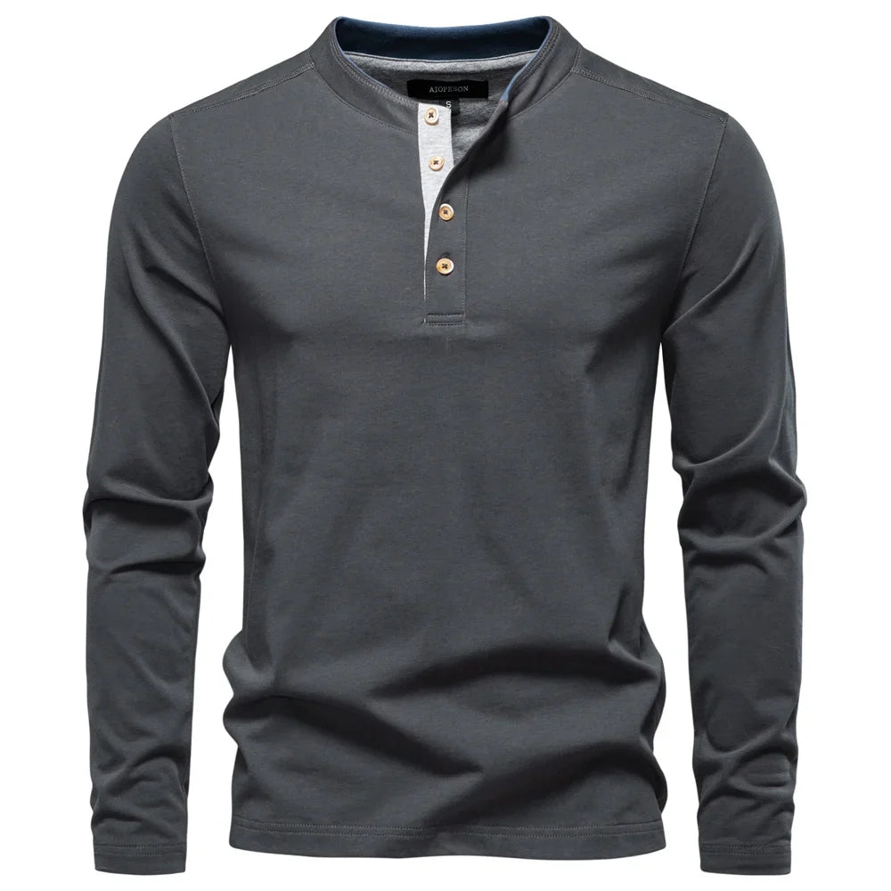 Beeckhoven™ | Henley Heren  Shirt Met Lange Mouwen
