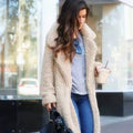 Teddy Jas Dames van Zacht Teddyfleece met Brede Revers en Warmte