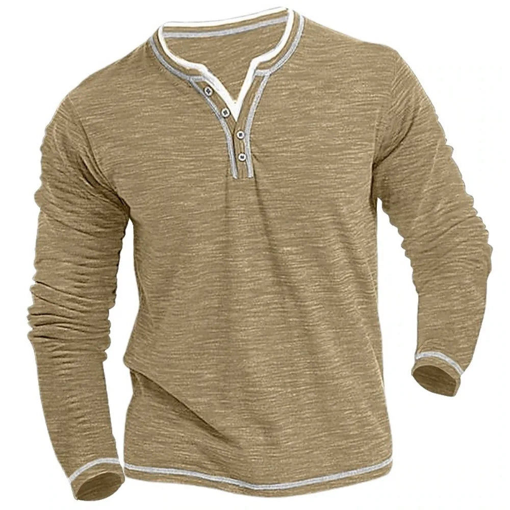 Mauricio | Camiseta de manga larga con cuello de pico