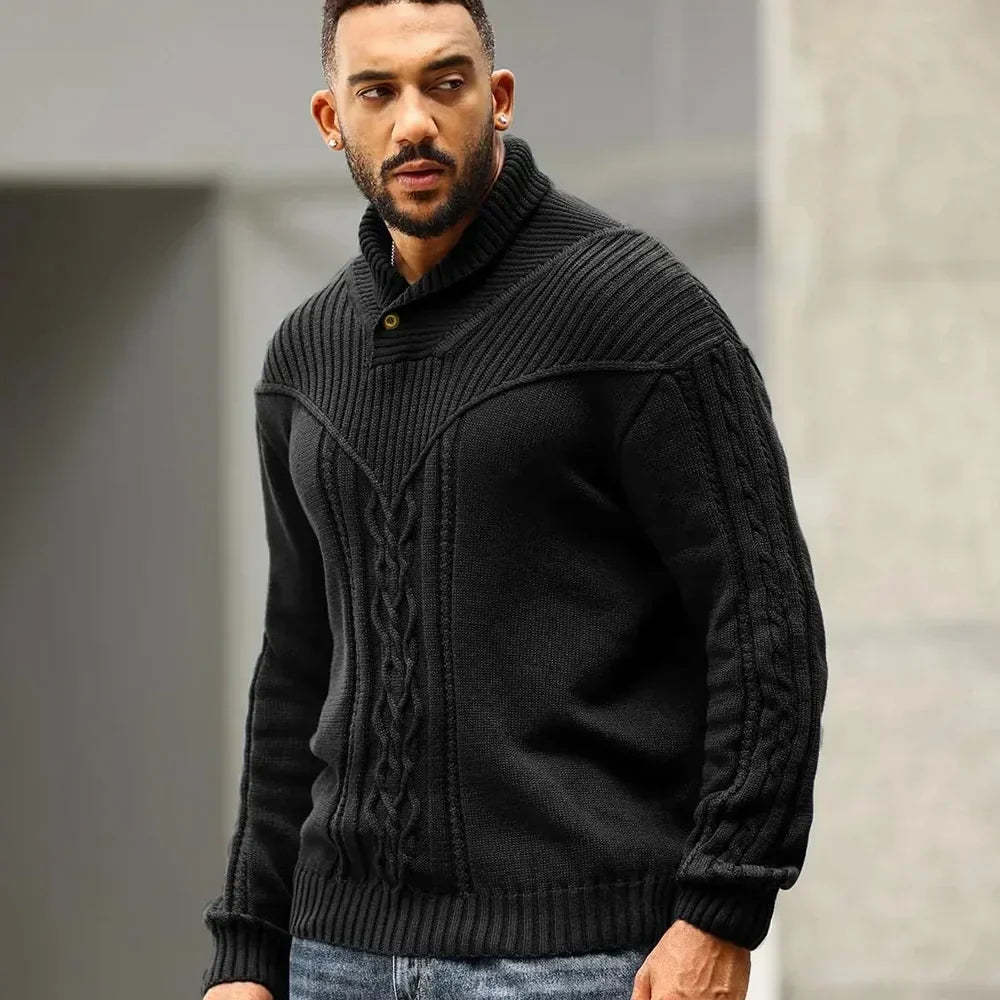 Higinio | Jersey de ochos con cuello alto y botones