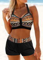Regina bikini negro/caqui