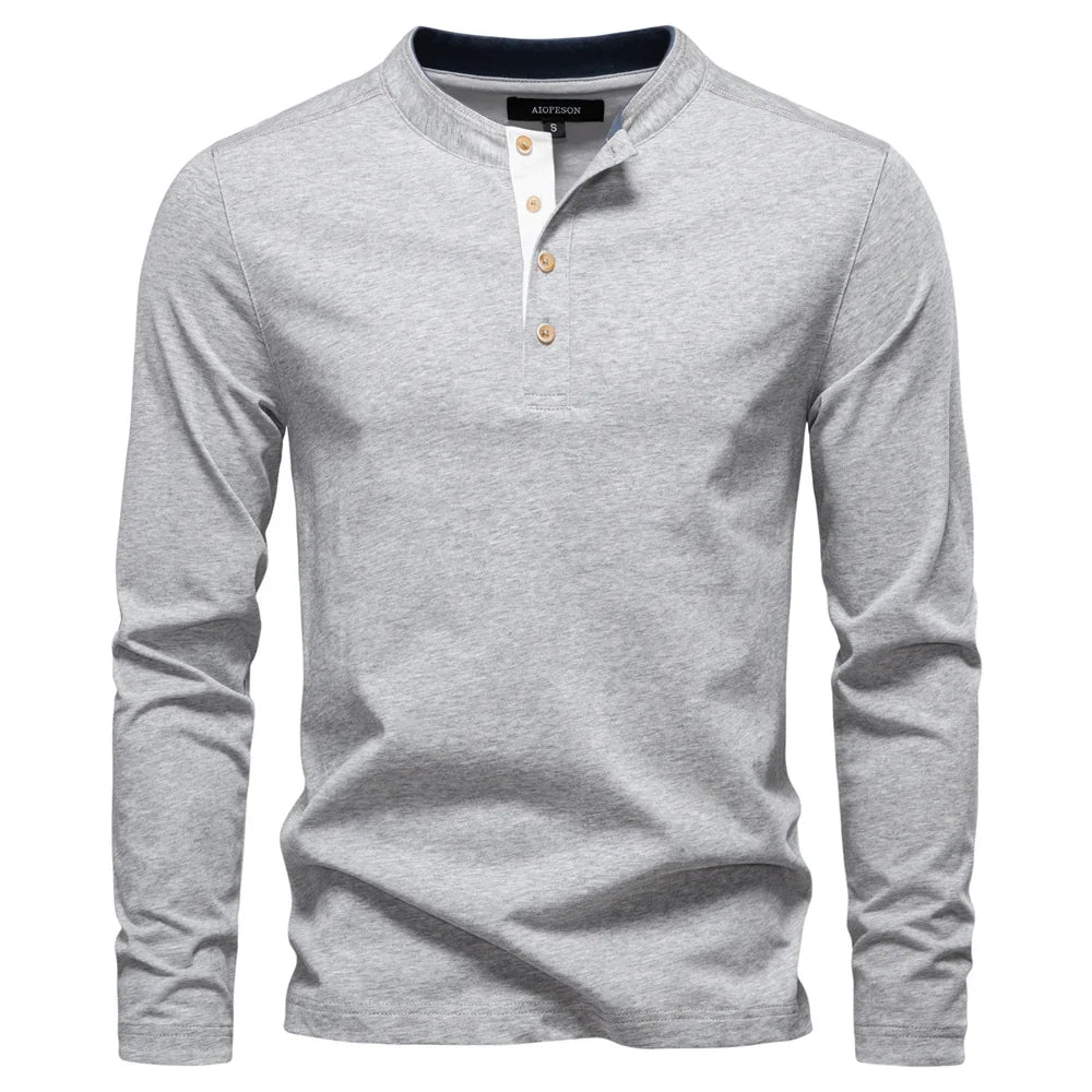 Beeckhoven™ | Henley Heren  Shirt Met Lange Mouwen