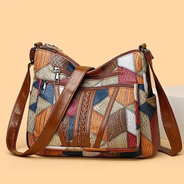 Sara | Bolso de mano de piel con mosaico