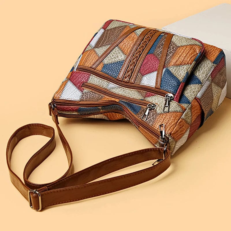 Sara | Bolso de mano de piel con mosaico