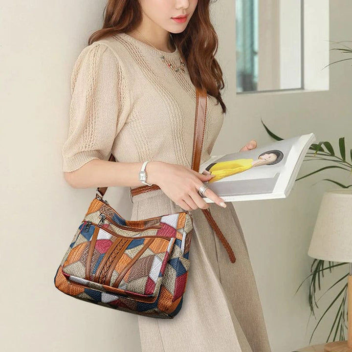 Sara | Bolso de mano de piel con mosaico