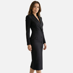 Amparo | Vestido midi texturizado con botones a tono