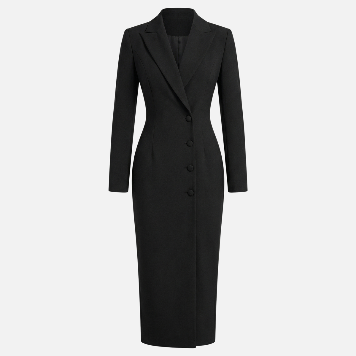 Amparo | Vestido midi texturizado con botones a tono