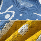 Trui Dames van Gebreide Stof met Kattenmotief en Geribbelde Details