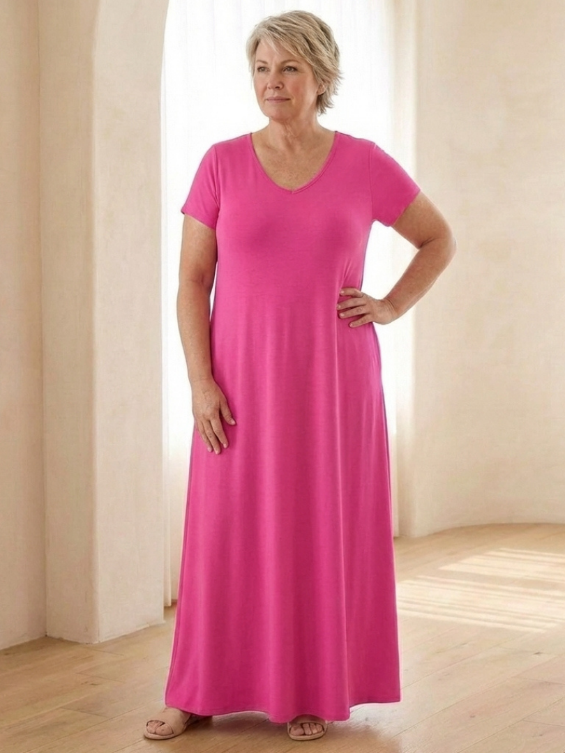 Samira | Vestido maxi con escote en V y bolsillos