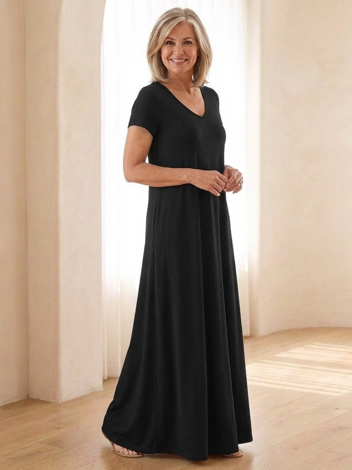 Samira | Vestido maxi con escote en V y bolsillos
