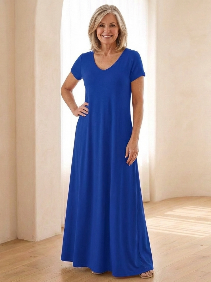 Samira | Vestido maxi con escote en V y bolsillos