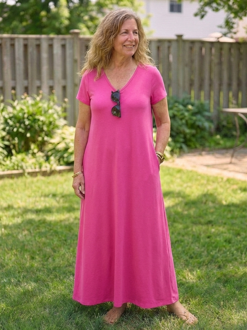 Samira | Vestido maxi con escote en V y bolsillos