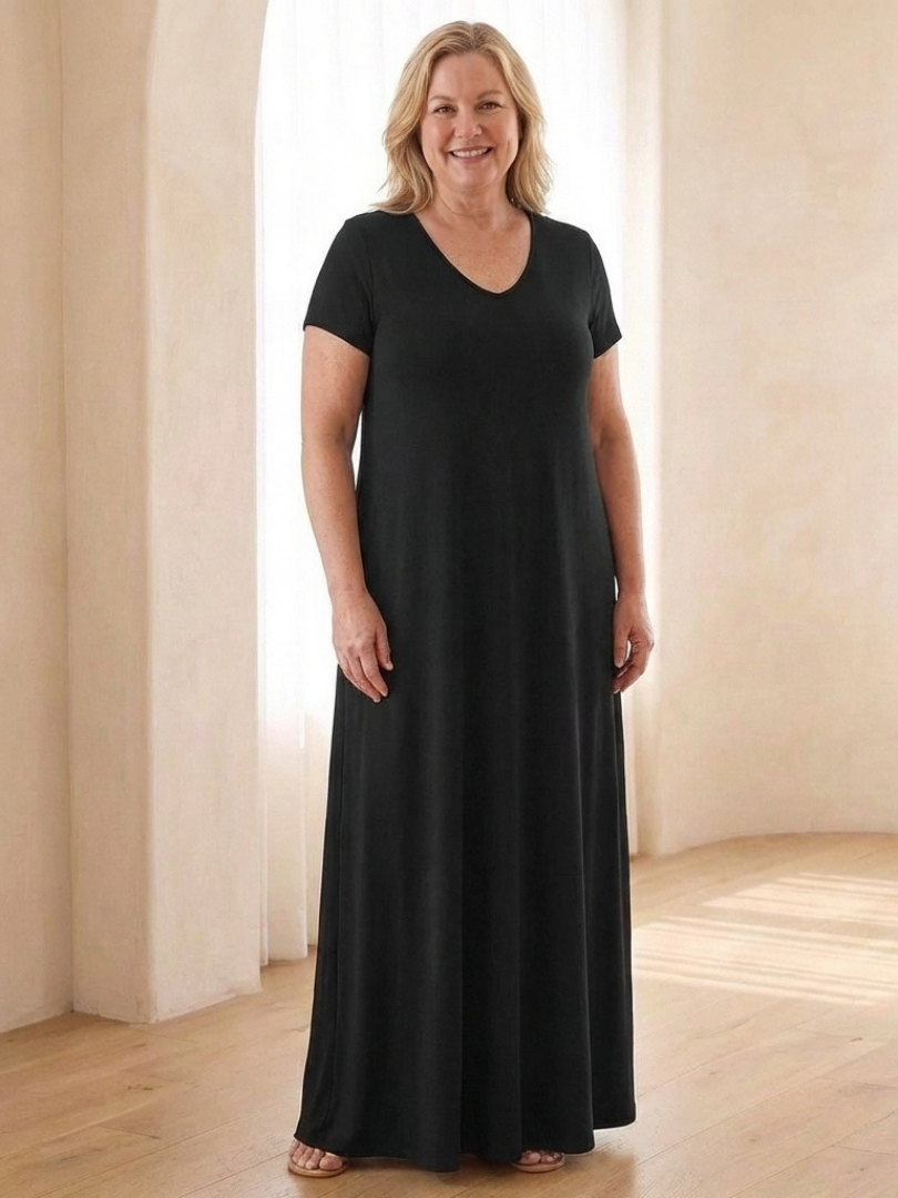 Samira | Vestido maxi con escote en V y bolsillos