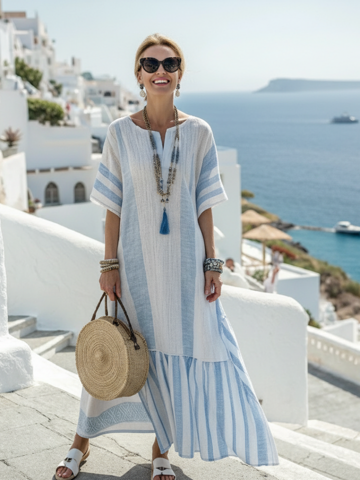 Ines | Vestido maxi de rayas de verano
