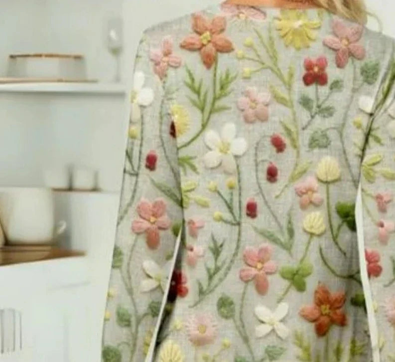 Nora | Jersey de punto con flores delicadas