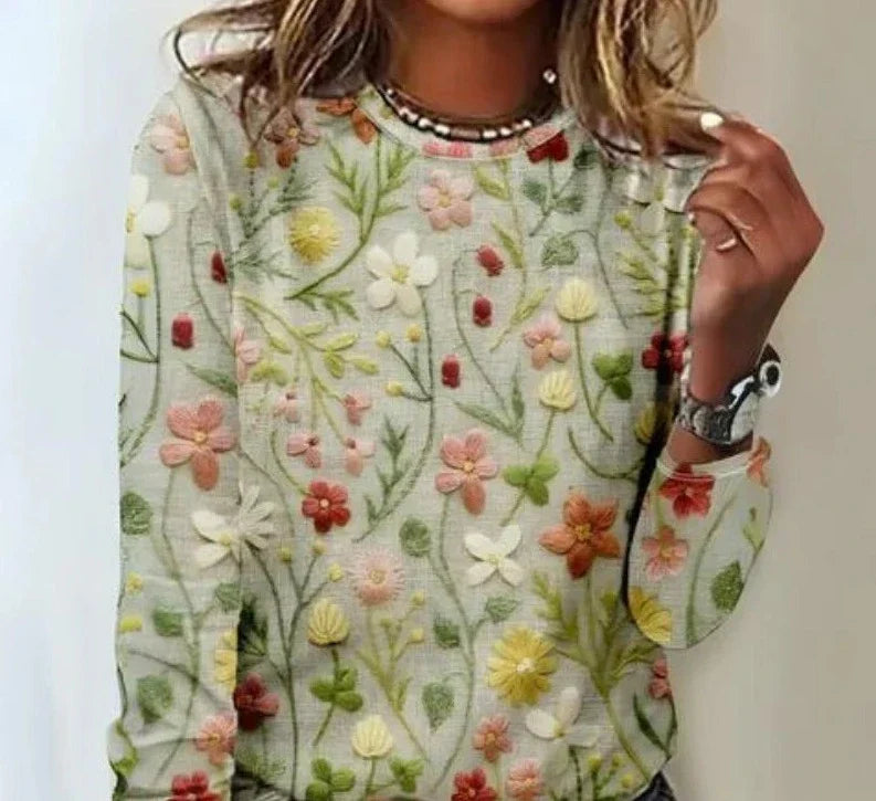 Nora | Jersey de punto con flores delicadas