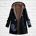 Winterjas Dames met Fleece Print Capuchon en Weerbestendige Stof