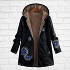 Winterjas Dames met Fleece Print Capuchon en Weerbestendige Stof
