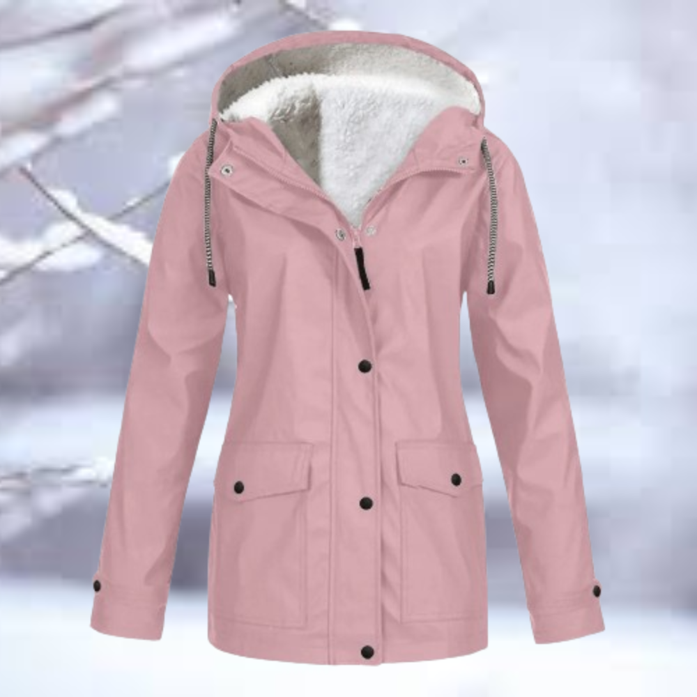 Winterjas Dames Waterdicht met Capuchon en Verstelbare Manchetten