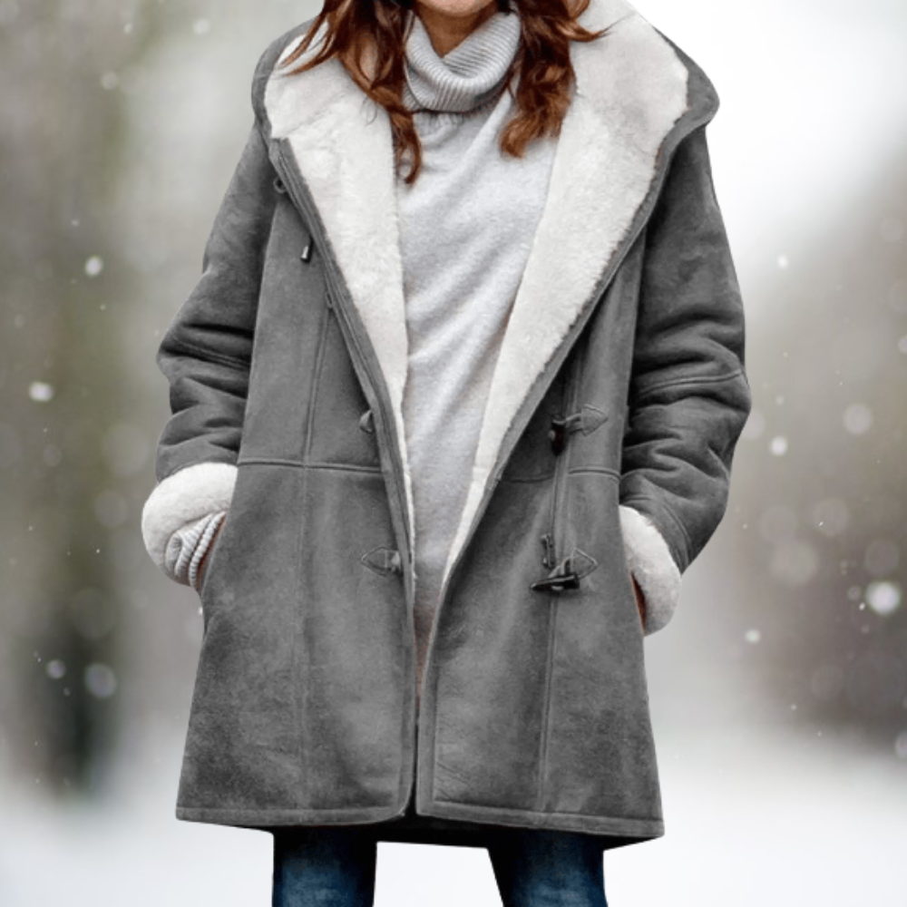 Winterjas Dames in Suèdelook met Fleece Voering en Warme Capuchon