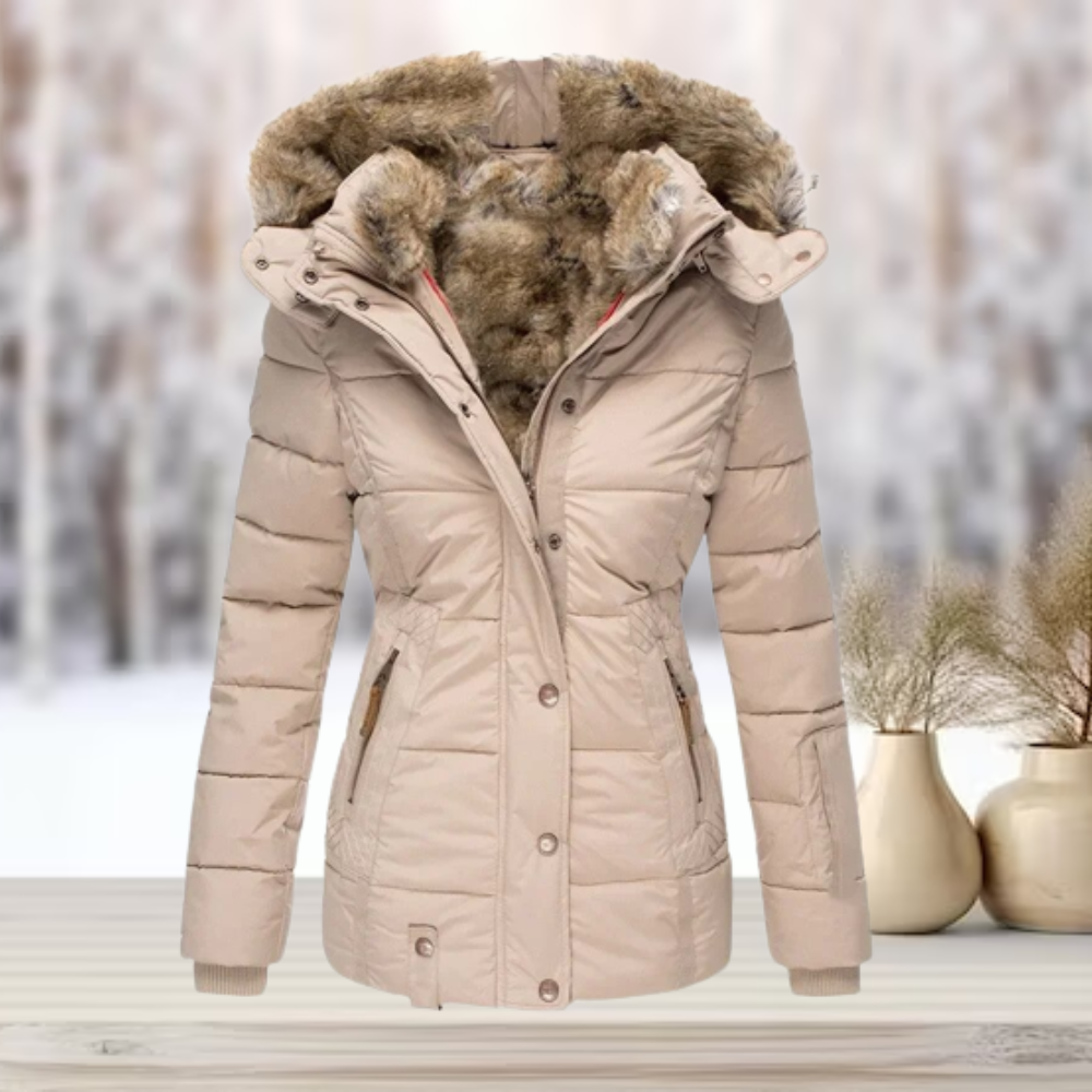 Winterjas Dames met Knoop en Ritssluiting Warme Voering en Zakken
