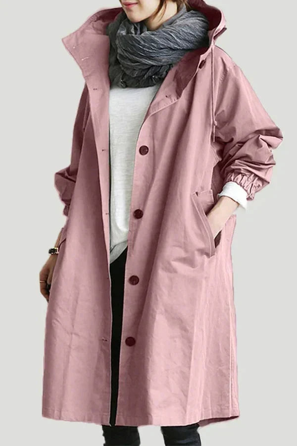 Justina | Chubasquero con botones y capucha ajustable