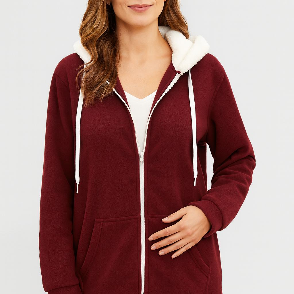Leocadia | Chaqueta polar con capucha y cremallera
