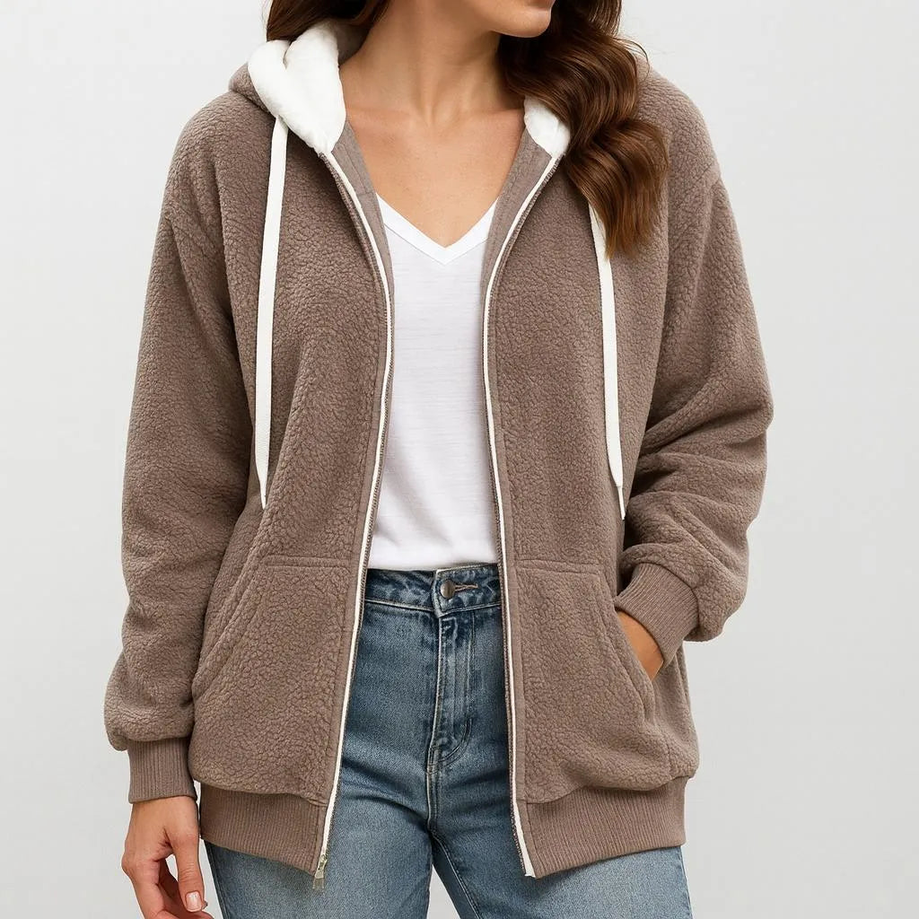 Leocadia | Chaqueta polar con capucha y cremallera