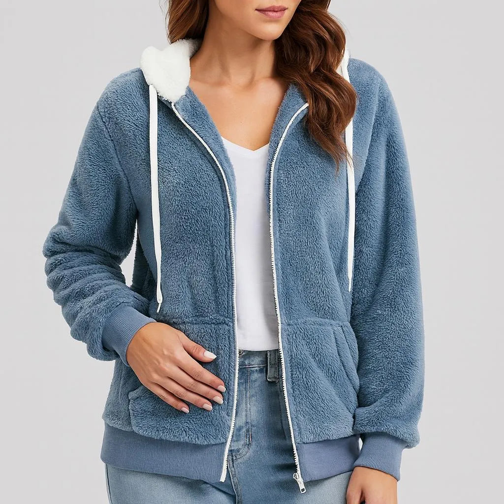 Leocadia | Chaqueta polar con capucha y cremallera