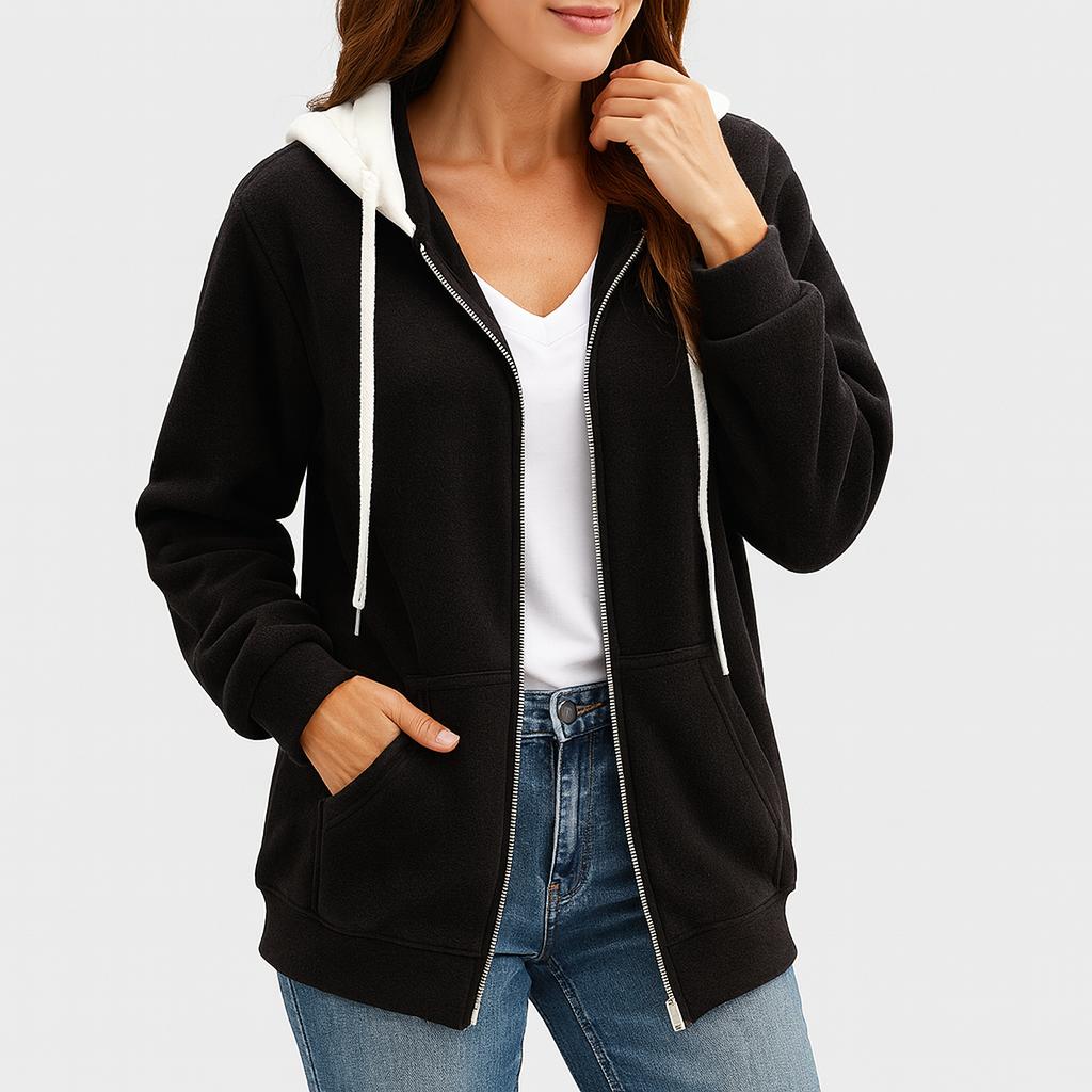 Leocadia | Chaqueta polar con capucha y cremallera