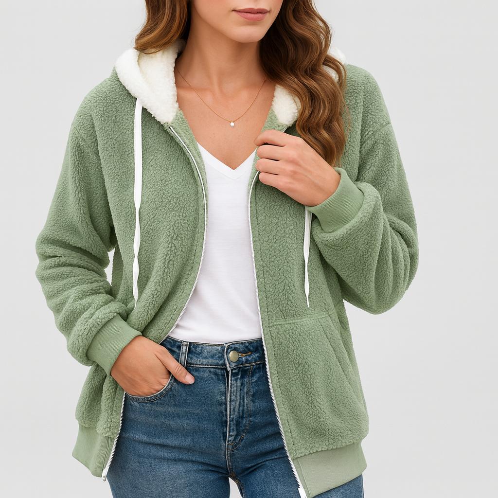 Leocadia | Chaqueta polar con capucha y cremallera
