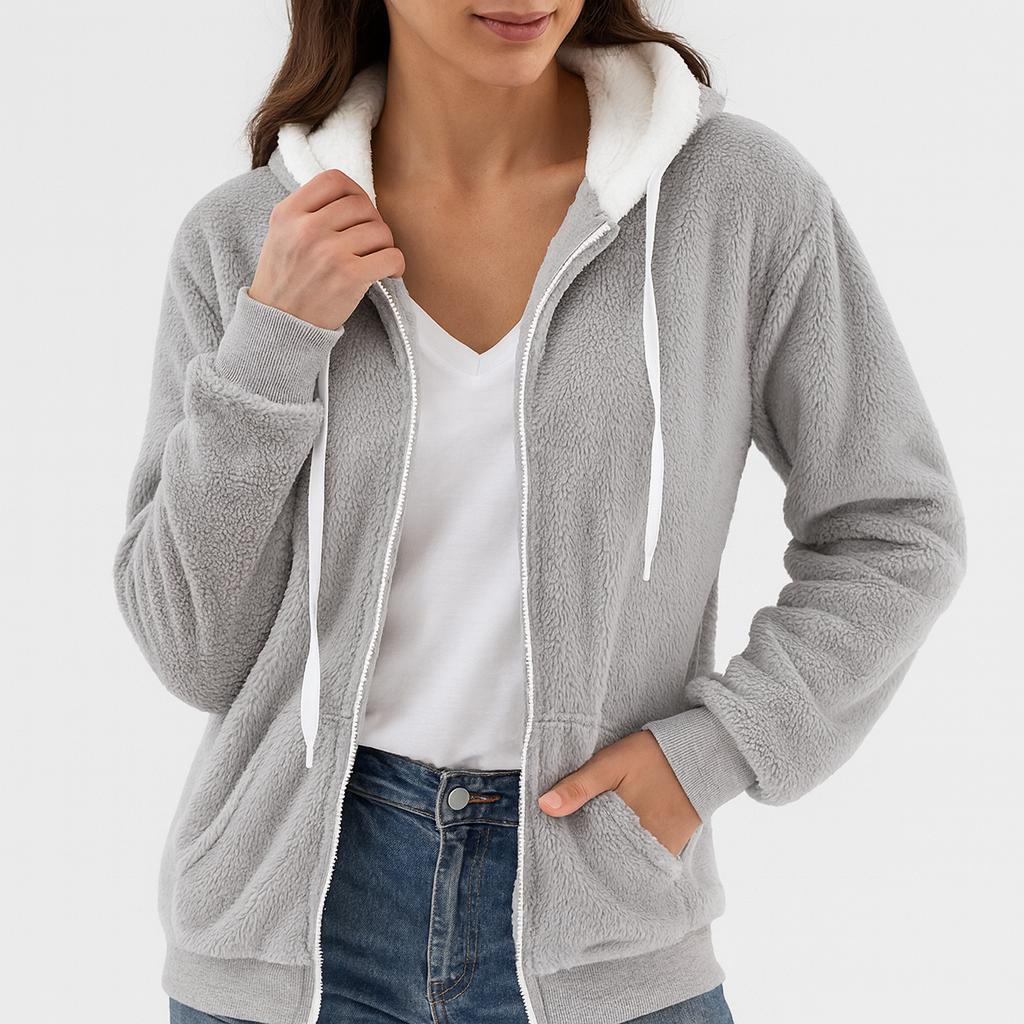 Leocadia | Chaqueta polar con capucha y cremallera