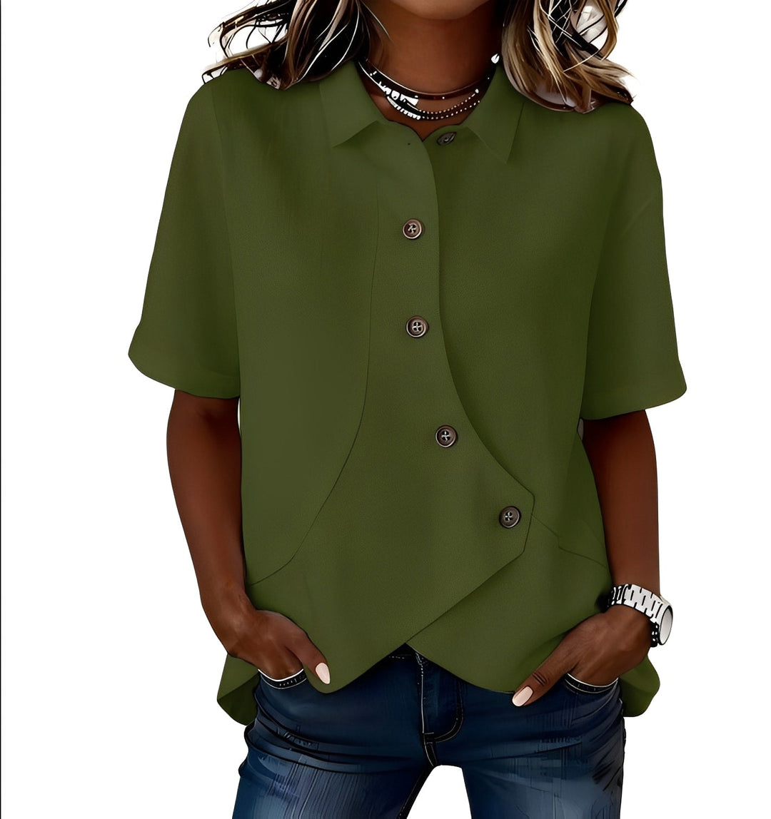 Frida | Blusa camisera de mezcla de lino (1+1 GRATIS)