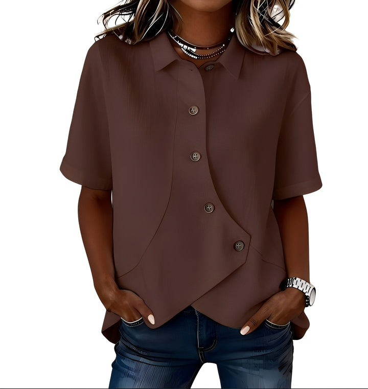 Frida | Blusa camisera de mezcla de lino (1+1 GRATIS)