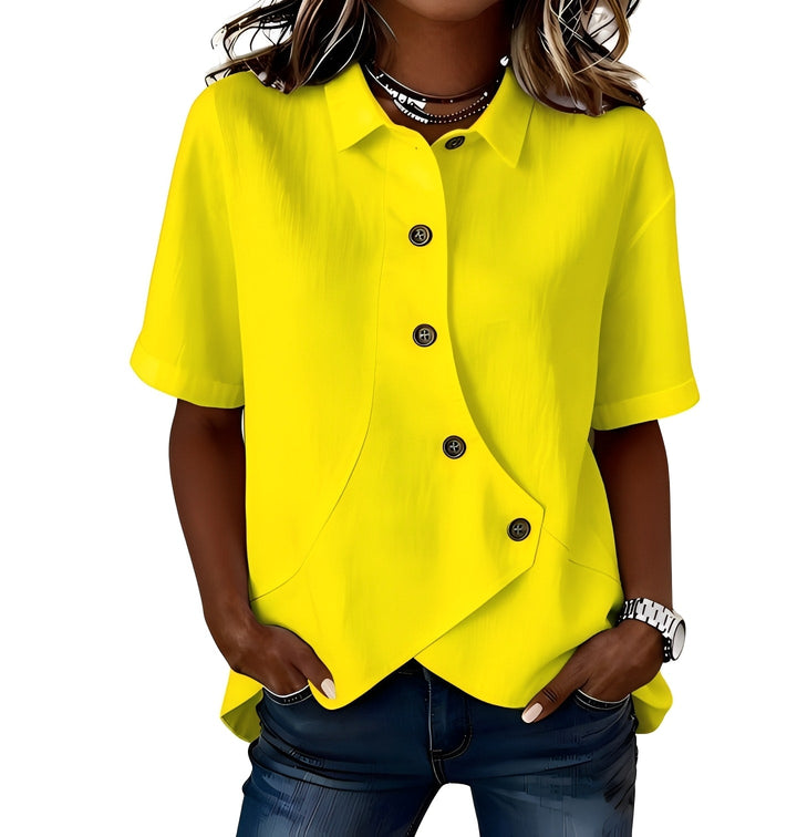 Frida | Blusa camisera de mezcla de lino (1+1 GRATIS)