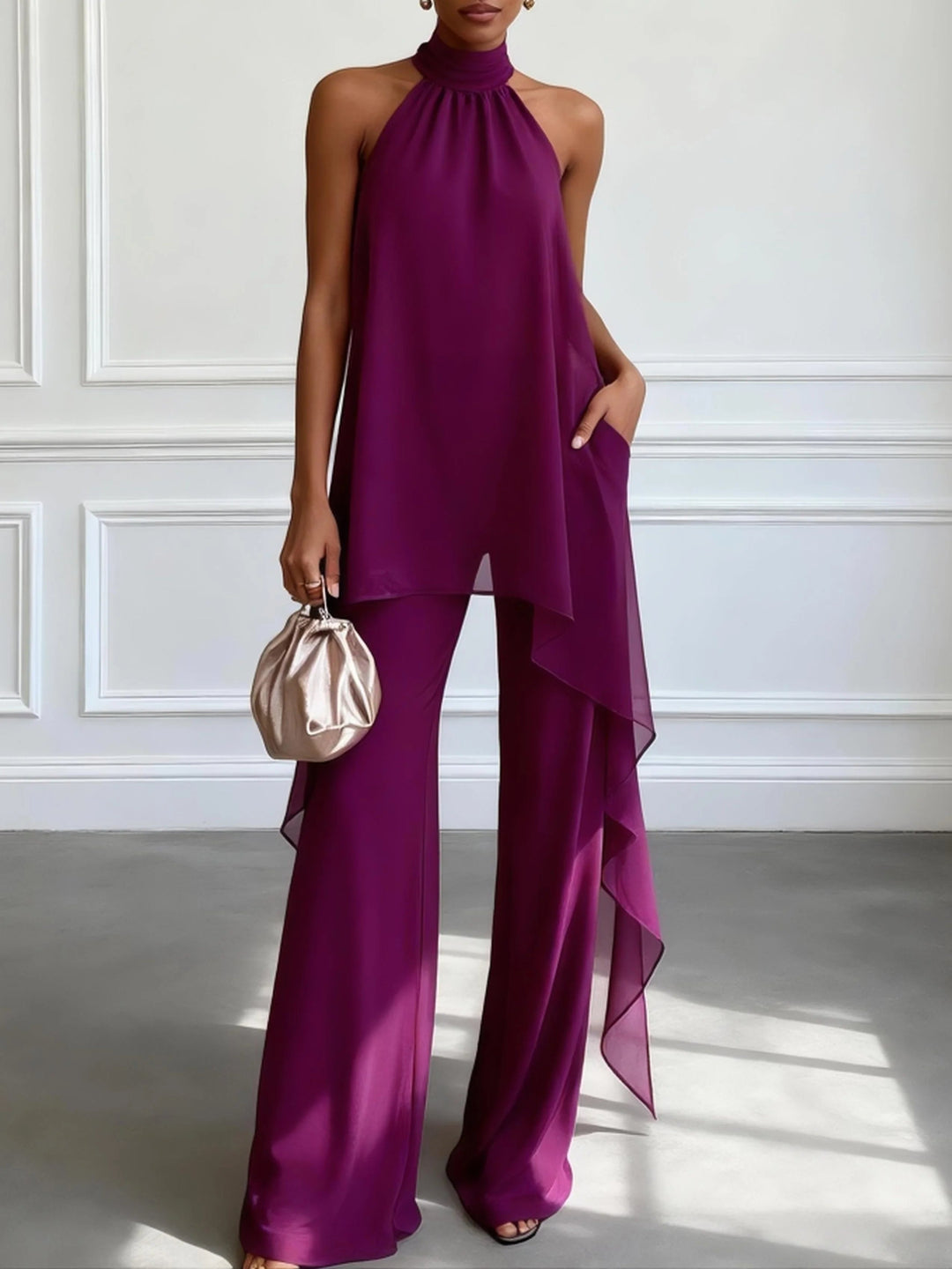 Aitana top halter con pantalón