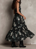 Eleonora | Vestido maxi bohemio sin tirantes con estampado floral