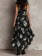 Eleonora | Vestido maxi bohemio sin tirantes con estampado floral