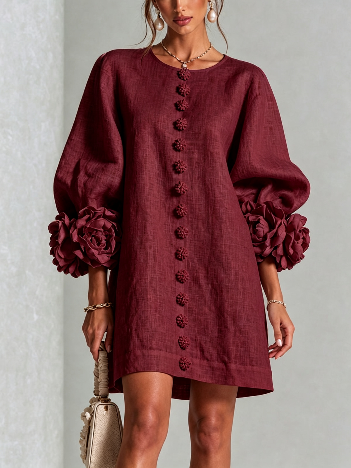Lola | Minivestido elegante con mangas abullonadas