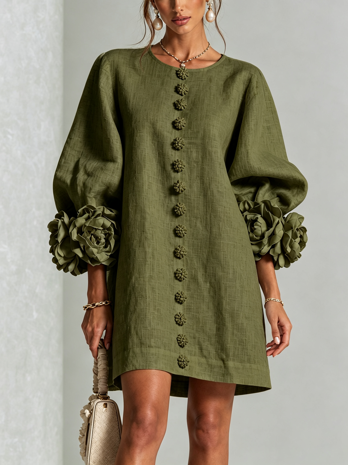 Lola | Minivestido elegante con mangas abullonadas