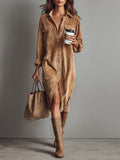 Mercedes | Vestido midi de pana con bolsillos