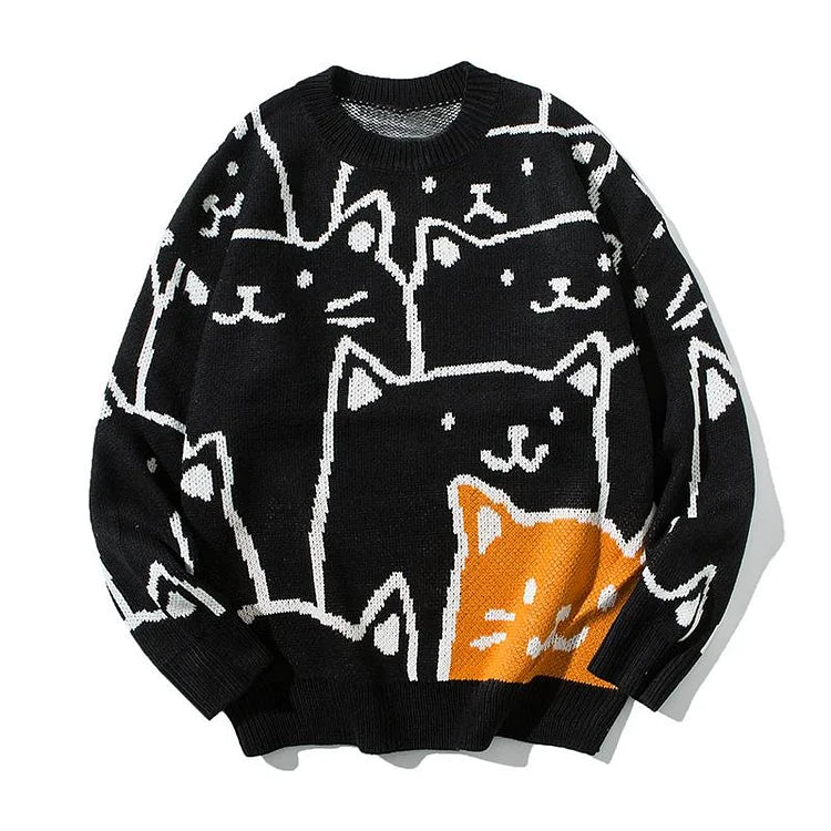 Maialen | Jersey de punto con gato tejido