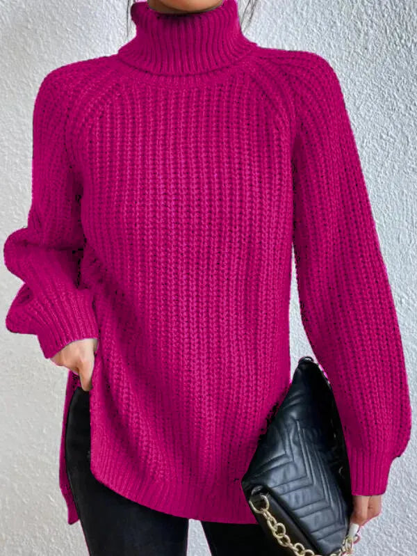 Zoe | Jersey de cuello alto suave y holgado