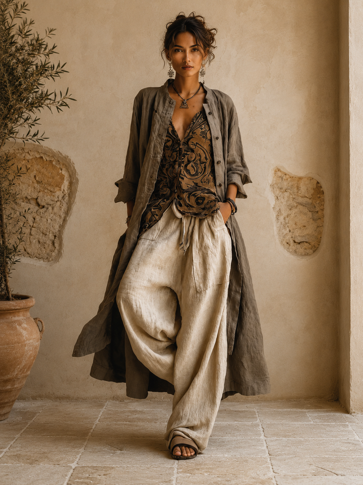 Linnea | Elegante conjunto de lino de 3 piezas