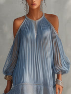 Pilar | Vestido mini de hombros descubiertos — vista lateral