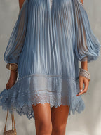 Pilar | Vestido mini de hombros descubiertos — vista trasera