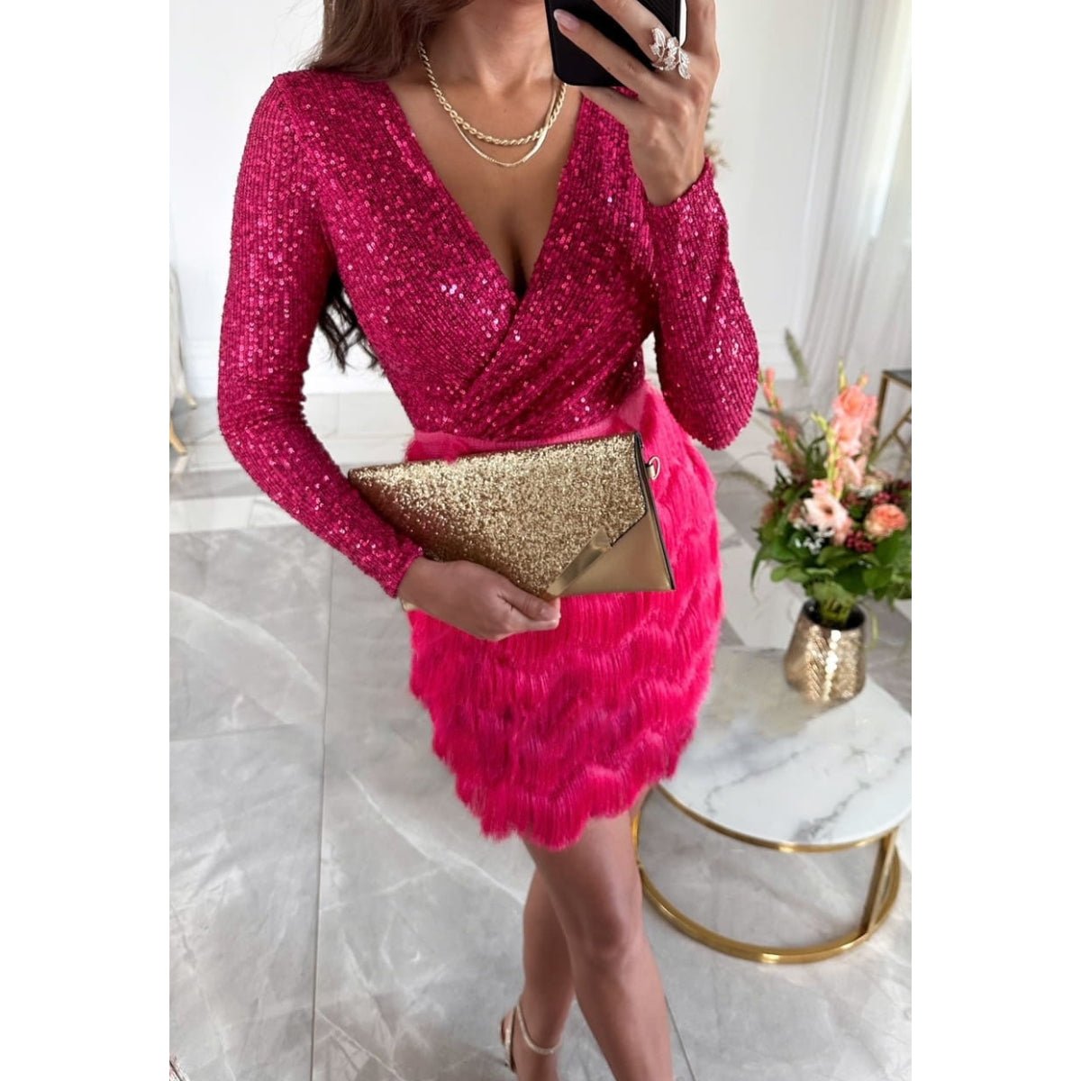 ARIA | Sequin Fringe Party Dress