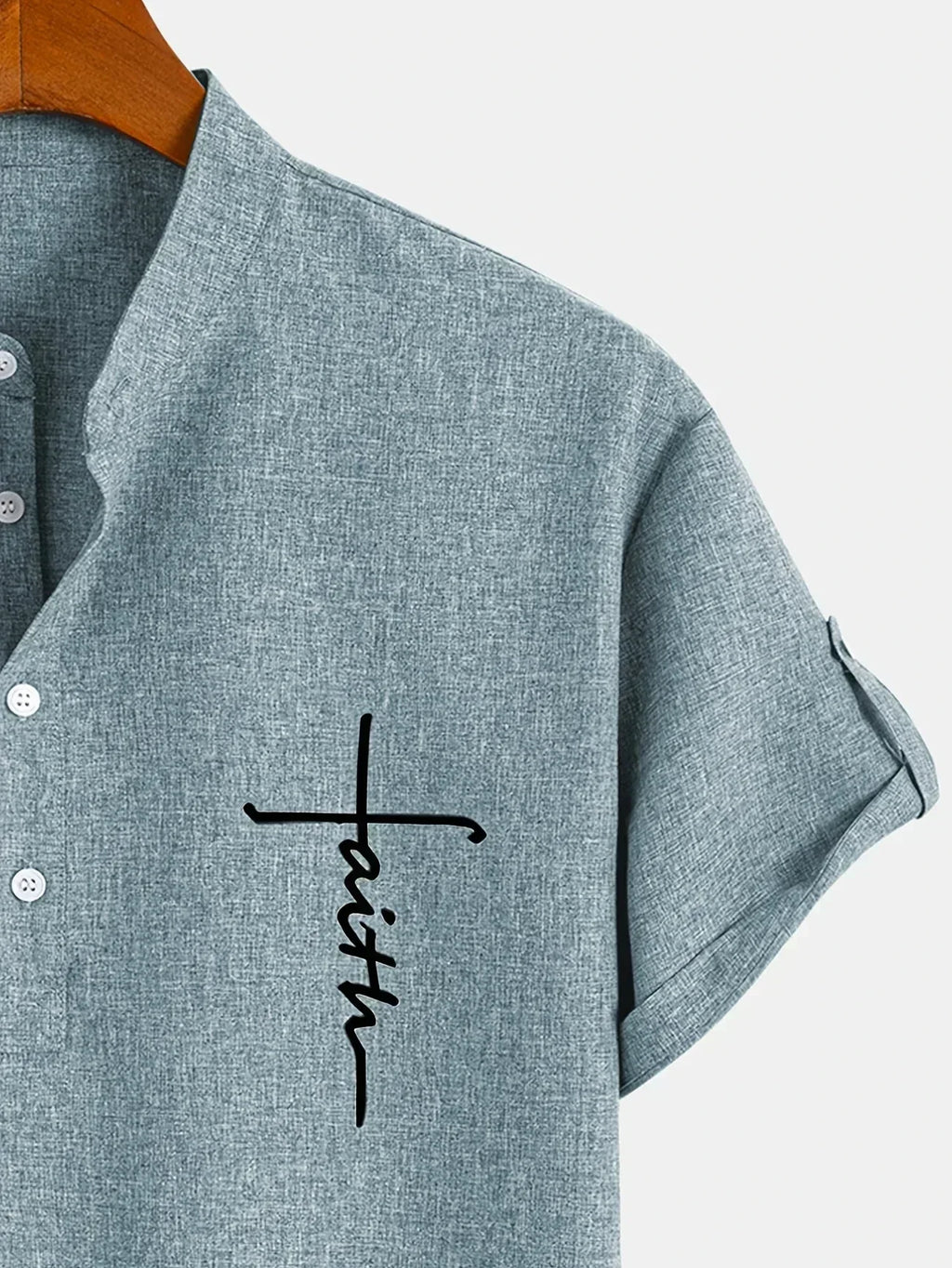 Sabino | Camisa de manga corta con cuello mao