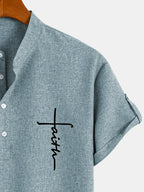 Sabino | Camisa de manga corta con cuello mao