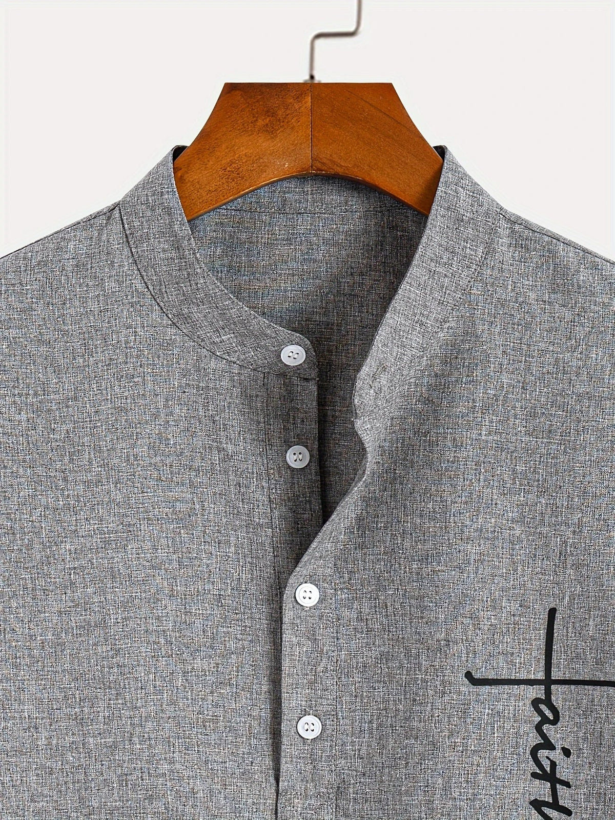 Sabino | Camisa de manga corta con cuello mao
